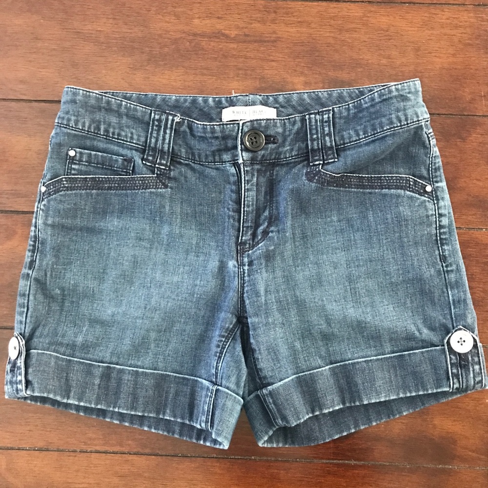 White House Black Market Denim Shorts, Size 0